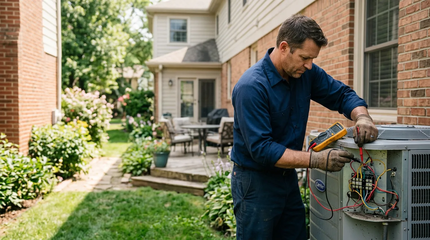 HVAC technician working near Center Point, IA